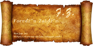 Forrás Zalán névjegykártya